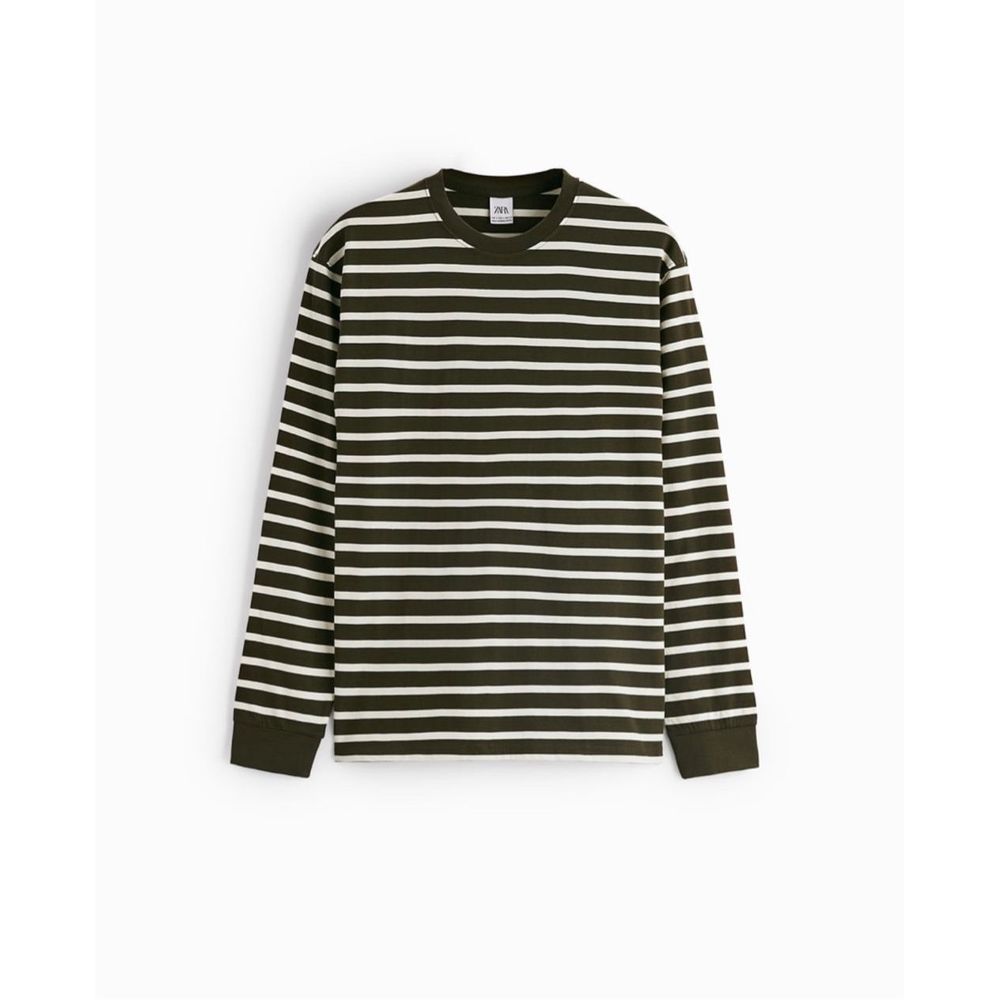 Zara Stripped Long Sleeve T-Shirt Size M - Picture 1 of 8